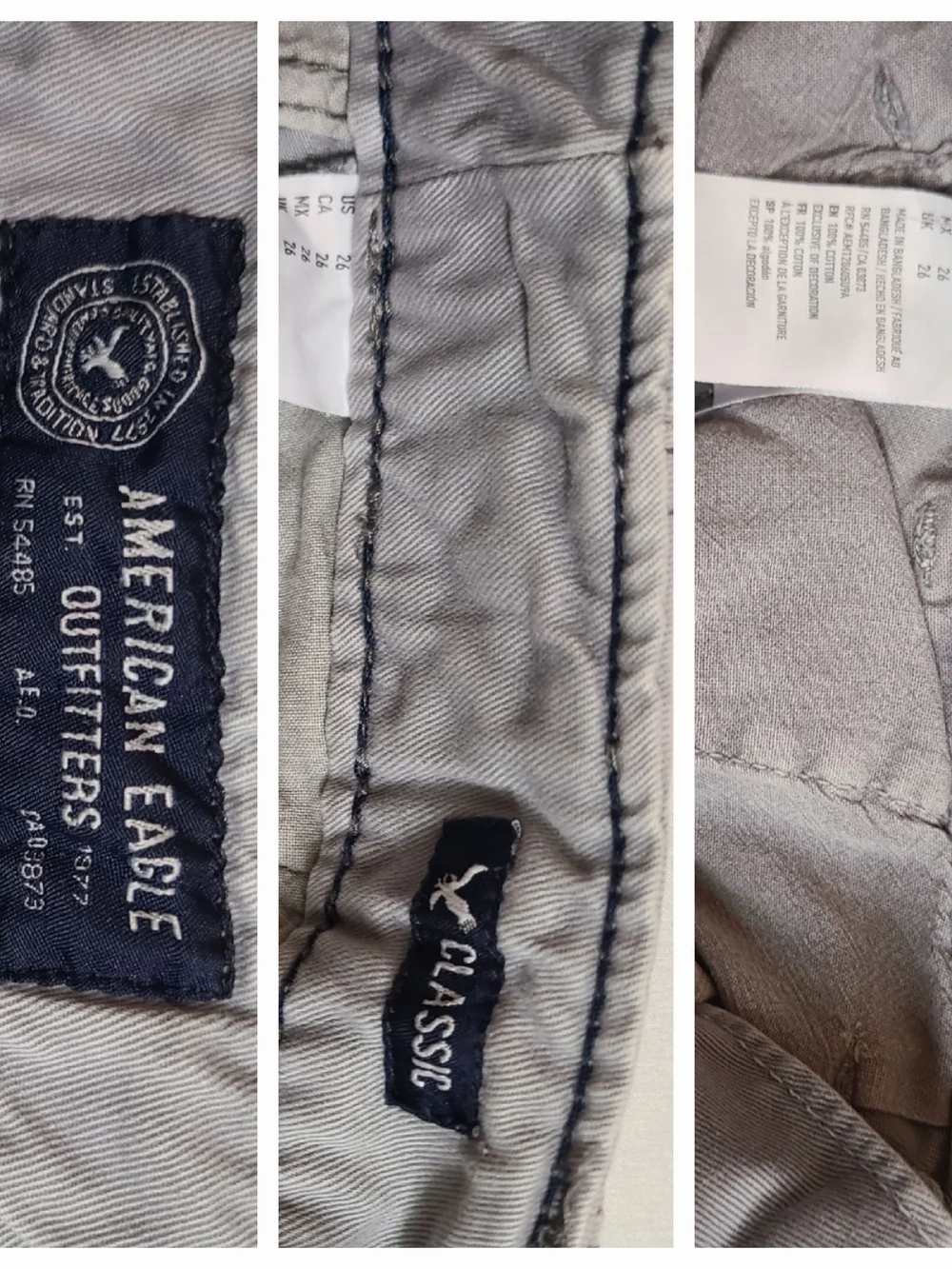 Lot of 3 American Eagle Men’s Chino Shorts Size 26 Salmon & Gray